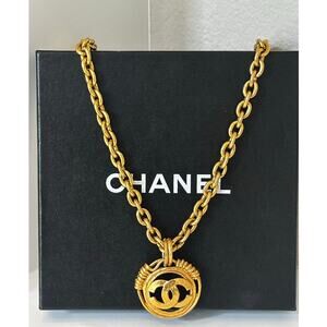 Authentic Chanel Vintage Gold CC Necklace